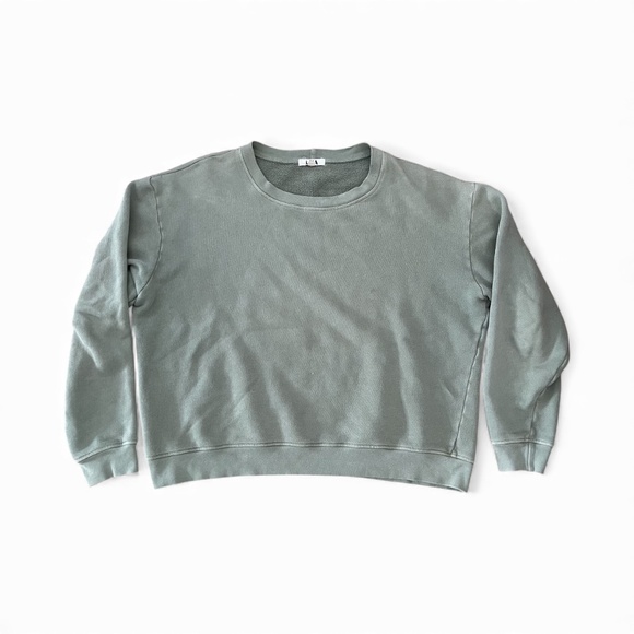 LNA Cropped Olive Green Long Sleeve Sweatshirt Size Medium Soft Neutral - Picture 1 of 5